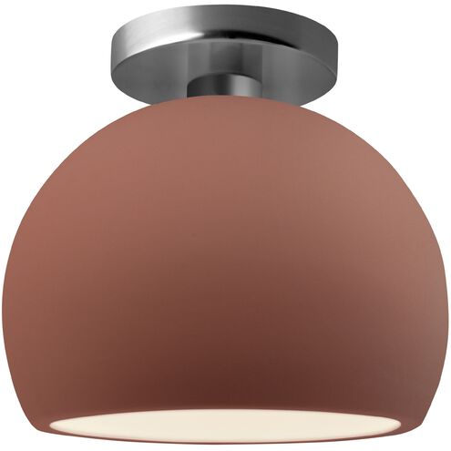 Radiance LED 7 inch Canyon Clay and Brushed Nickel Semi Flush Ceiling Light