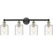 Cobbleskill 4 Light 32 inch Black Antique Brass Bath Vanity Light Wall Light in Deco Swirl