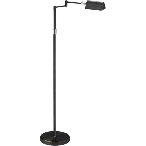 Contemporary 50.25 inch 9.00 watt Black Task Floor Lamp Portable Light, Swing Arm