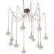 Cabochon LED 14.1 inch Burnished Bronze with White Marble Swag Multi-Pendant Ceiling Light in 2700K LED, Opal White