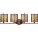Caspian 4 Light 36.5 inch Oil Rubbed Bronze and Antique Brass Wall Sconce Wall Light