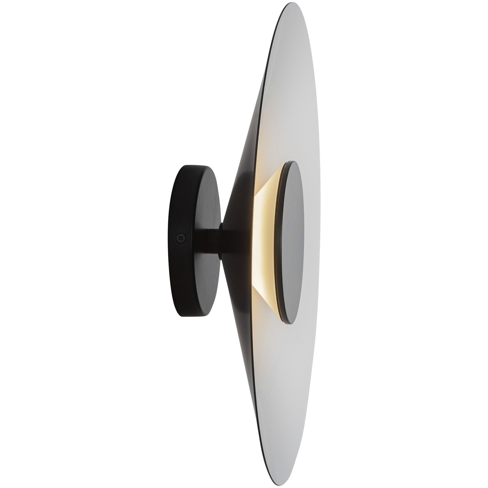 Cruz Wall Sconce Wall Light in Metal - Black and White, Spun Aluminum Shade