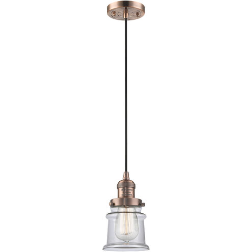 Franklin Restoration Canton 1 Light 6 inch Antique Copper Mini Pendant Ceiling Light in Incandescent, Clear, Franklin Restoration