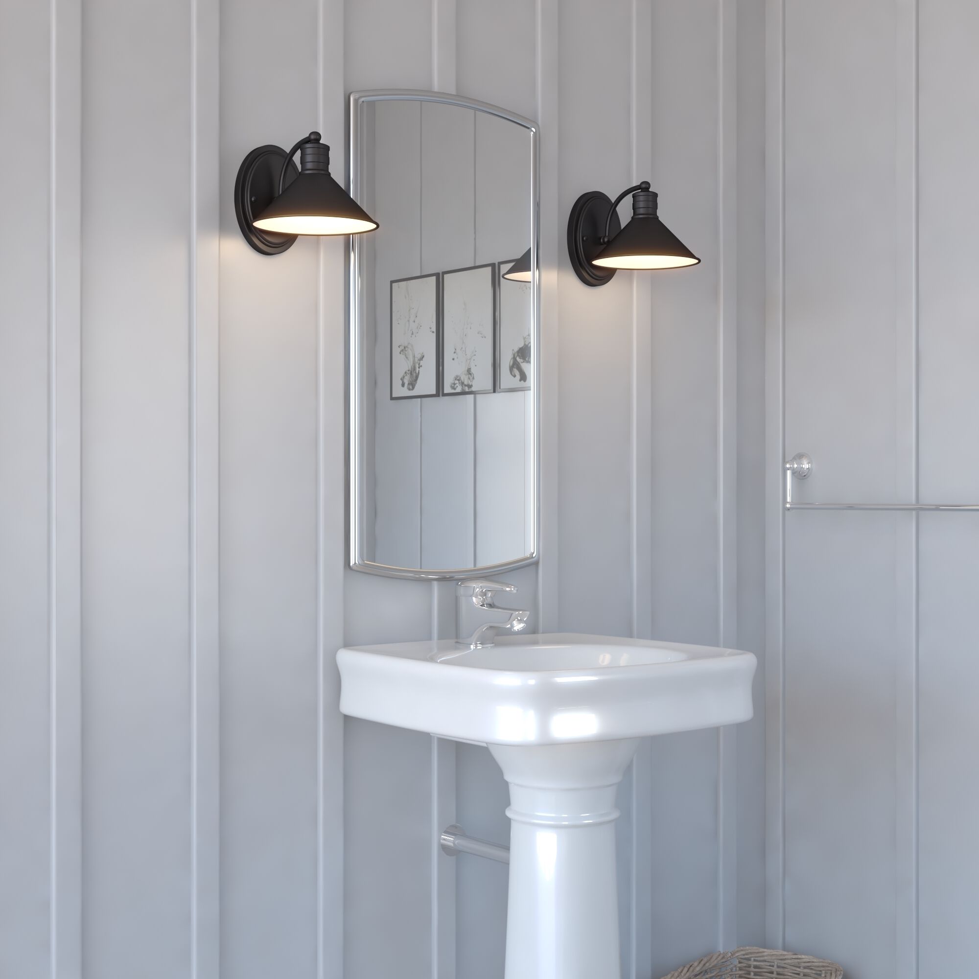 Akron LED 10 inch Oil Rubbed Bronze and Matte White Bathroom Light Wall Light