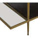 Carrick 56 X 28 inch Dark Mahogany with Antique Brass and Clear Coffee Table