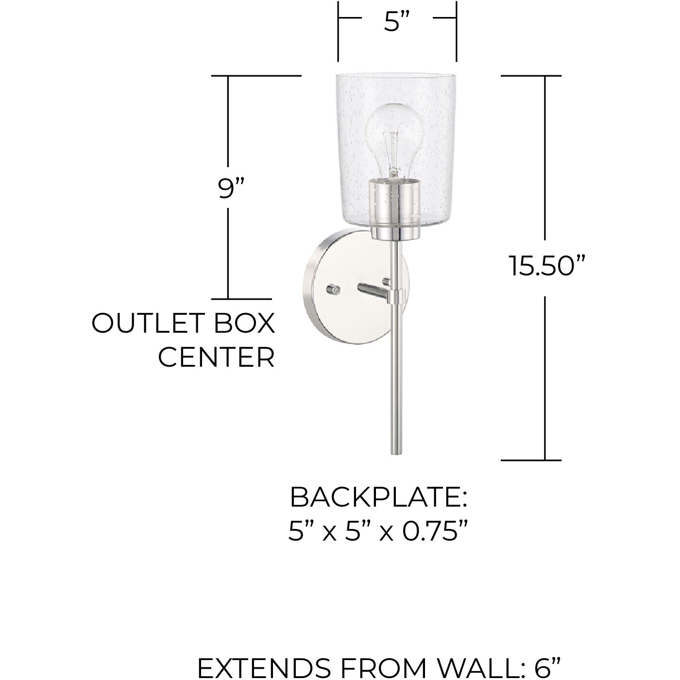 Greyson 1 Light 5 inch Chrome Sconce Wall Light
