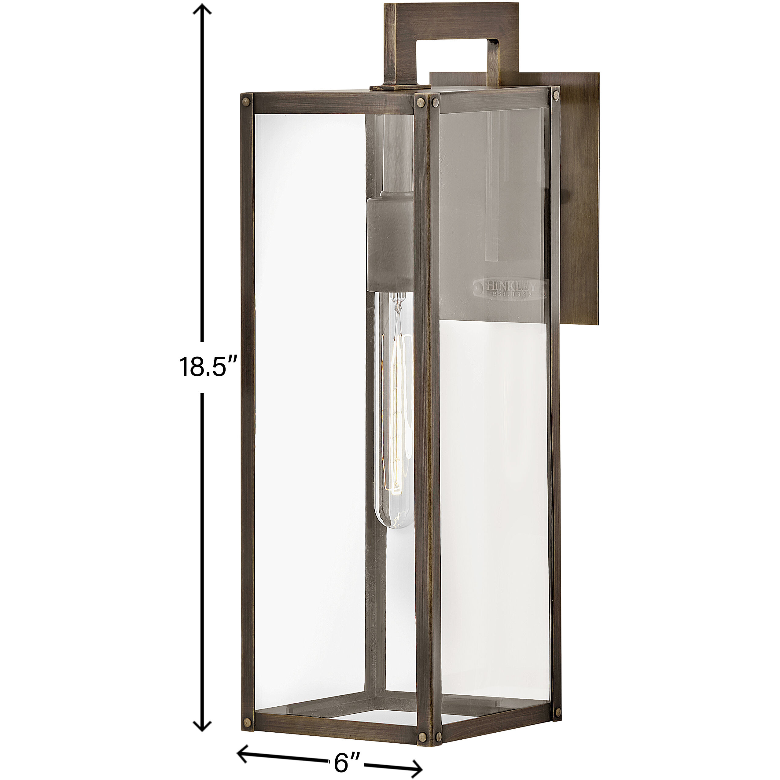 Max Outdoor Wall Mount Lantern in Burnished Bronze, Non-LED