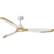 Aileron 60 inch Matte White with Heritage Brass with Matte White Blades Smart Fan