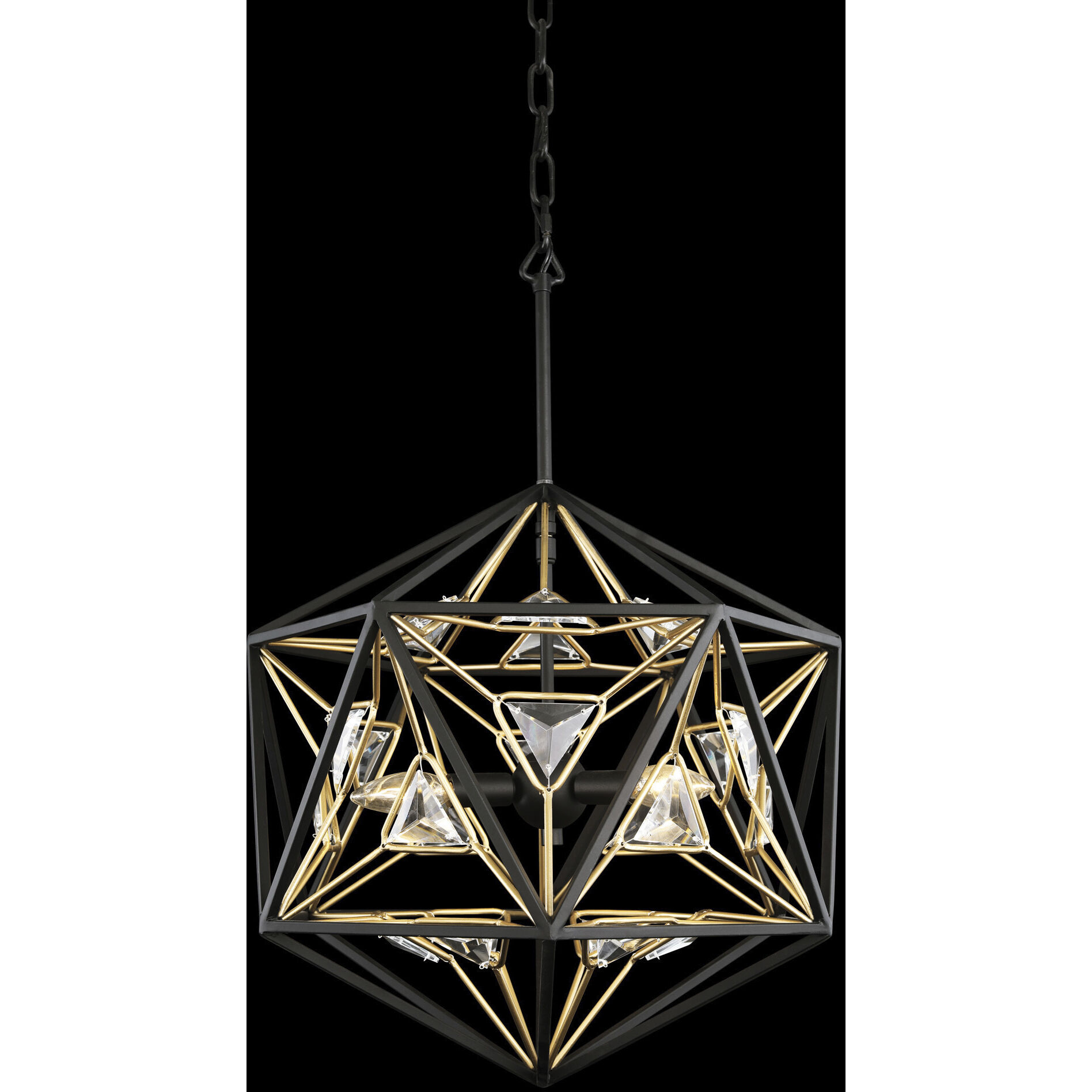 Marcia 3 Light 18 inch Matte Black and French Gold Pendant Ceiling Light