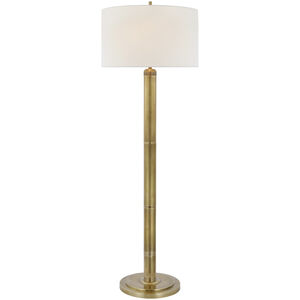 Thomas O'Brien Longacre 64.5 inch 75.00 watt Hand-Rubbed Antique Brass Floor Lamp Portable Light in Linen
