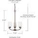 Dixon 3 Light 17.25 inch Bronze Chandelier Ceiling Light