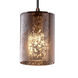 Fusion 1 Light 4 inch Dark Bronze Pendant Ceiling Light in Black Cord, Mercury Glass, Cylinder with Flat Rim, Incandescent