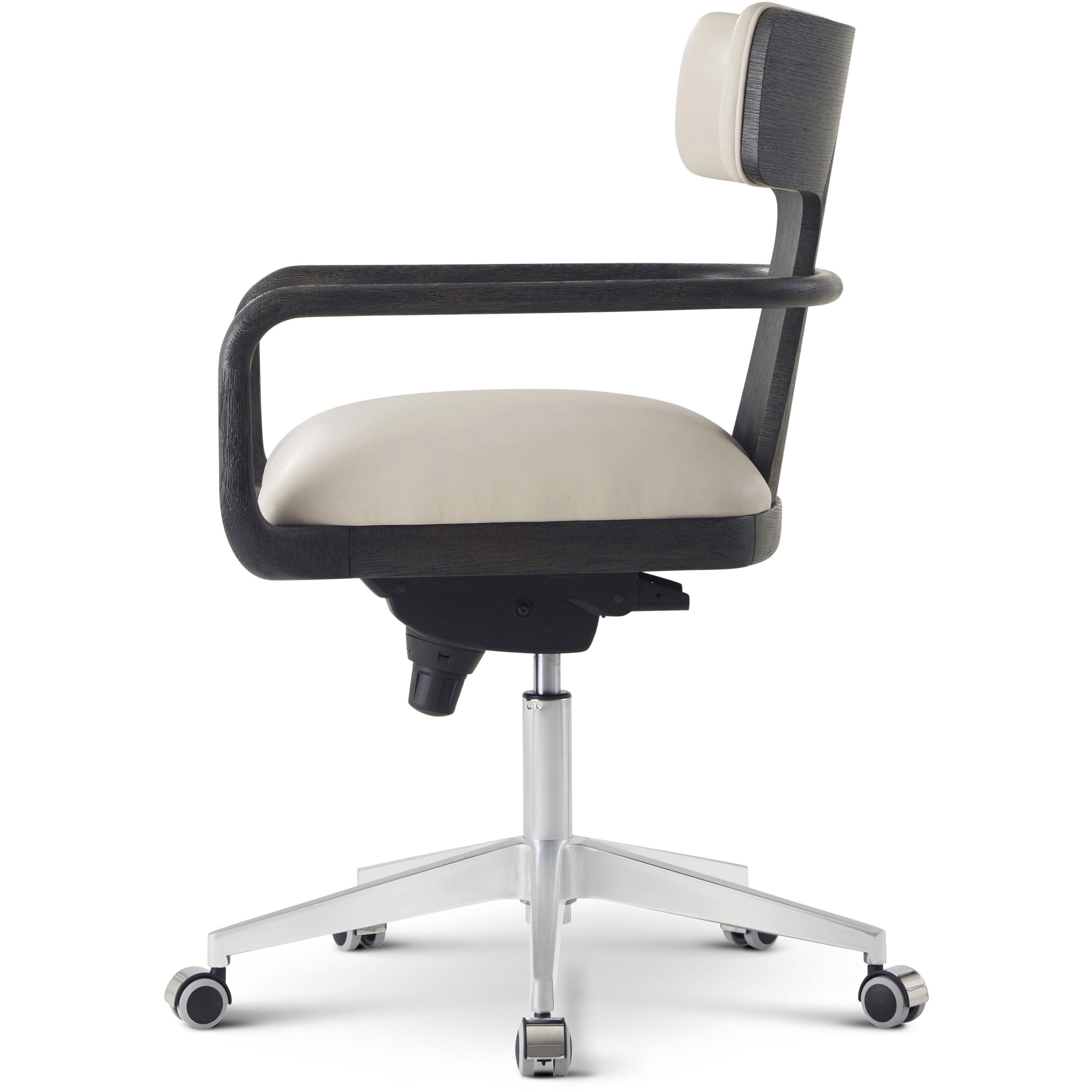 Repose Charcoal Oak Study Chair, Wooden, Upholstered