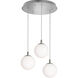 Loretto 3 Light 18 inch Satin Nickel Triple Round Pendant Ceiling Light