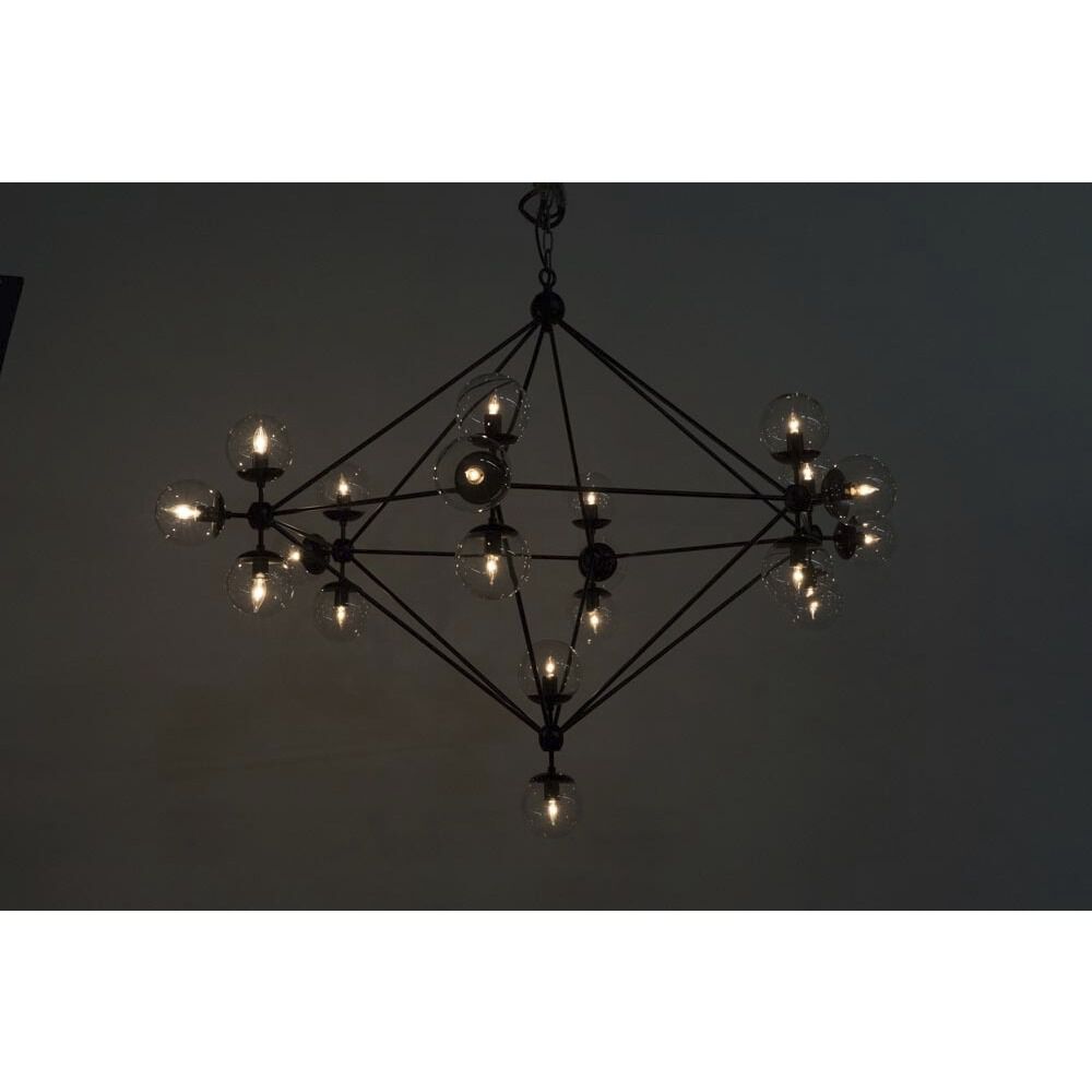 Pluto 20 Light 63 inch Matte Black Chandelier Ceiling Light, Large