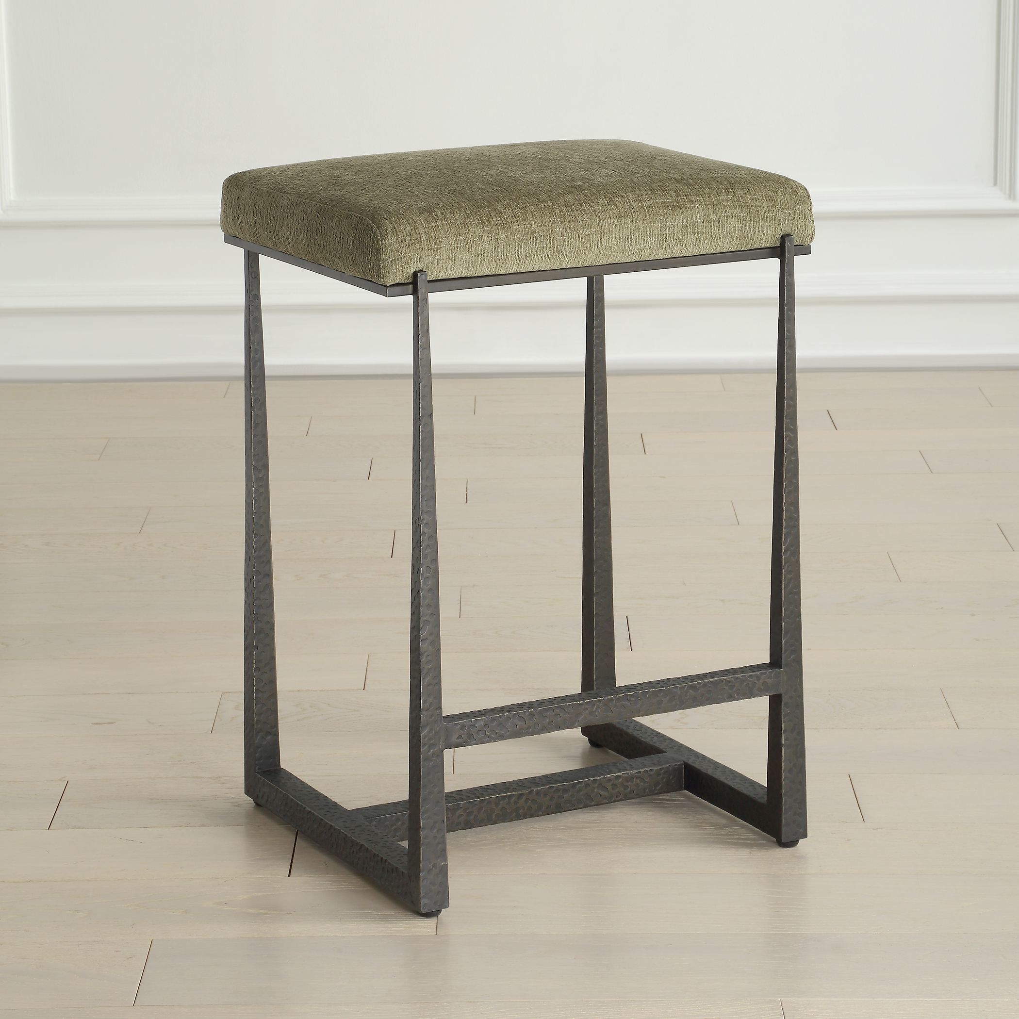 Midas 26 inch Textured Antique Bronze and Textured Moss Toned Polyester Counter Stool