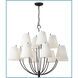 C&M by Chapman & Myers Marina 12 Light 40 inch Aged Iron Chandelier Ceiling Light