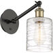 Ballston Cobbleskill LED 5.3 inch Black Antique Brass Sconce Wall Light in Deco Swirl Glass