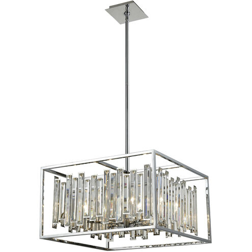 Rivona 6 Light 21 inch Polished Chrome with Clear Chandelier Ceiling Light