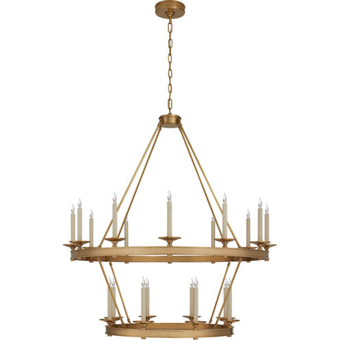 Chapman & Myers Launceton 20 Light 43.25 inch Antique-Burnished Brass Two Tiered Chandelier Ceiling Light, Large