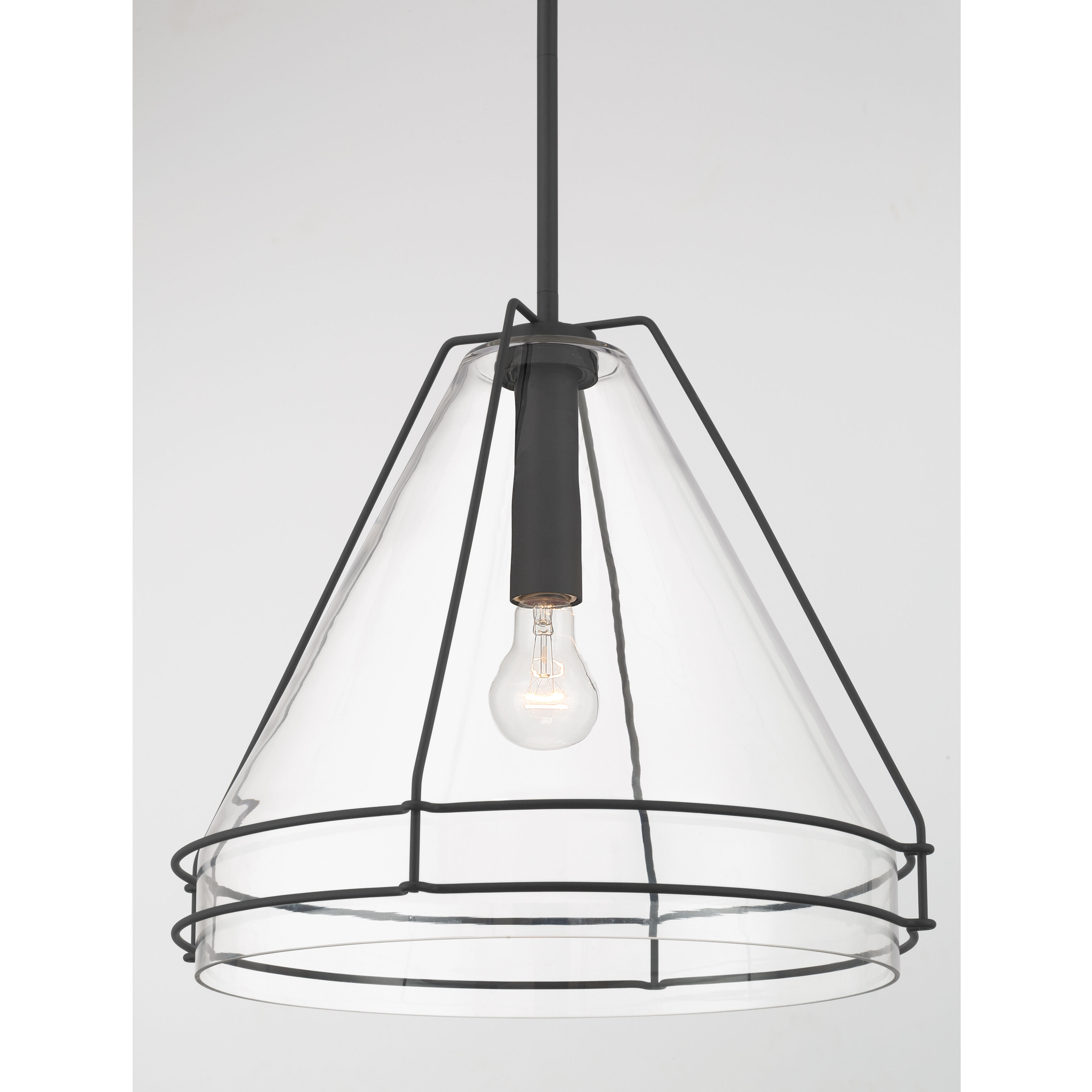 Lorenth 1 Light 18 inch Dark Matte Black Pendant Ceiling Light
