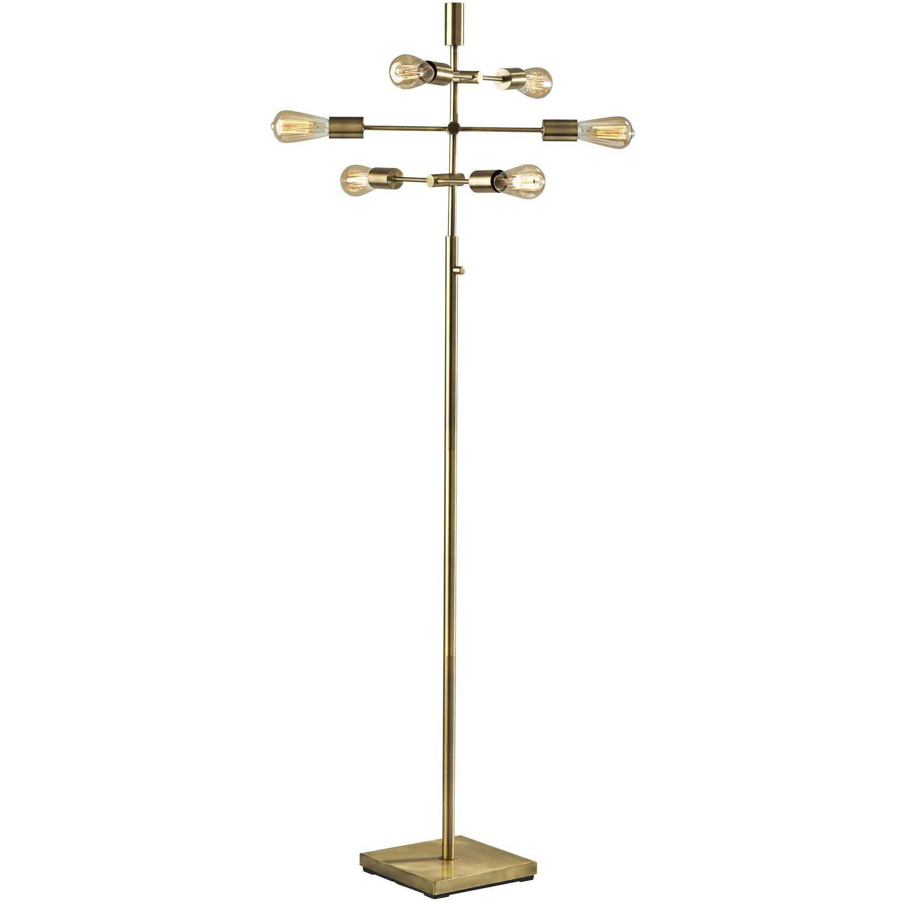 Sputnik 67.5 inch 40.00 watt Antique Brass Floor Lamp Portable Light