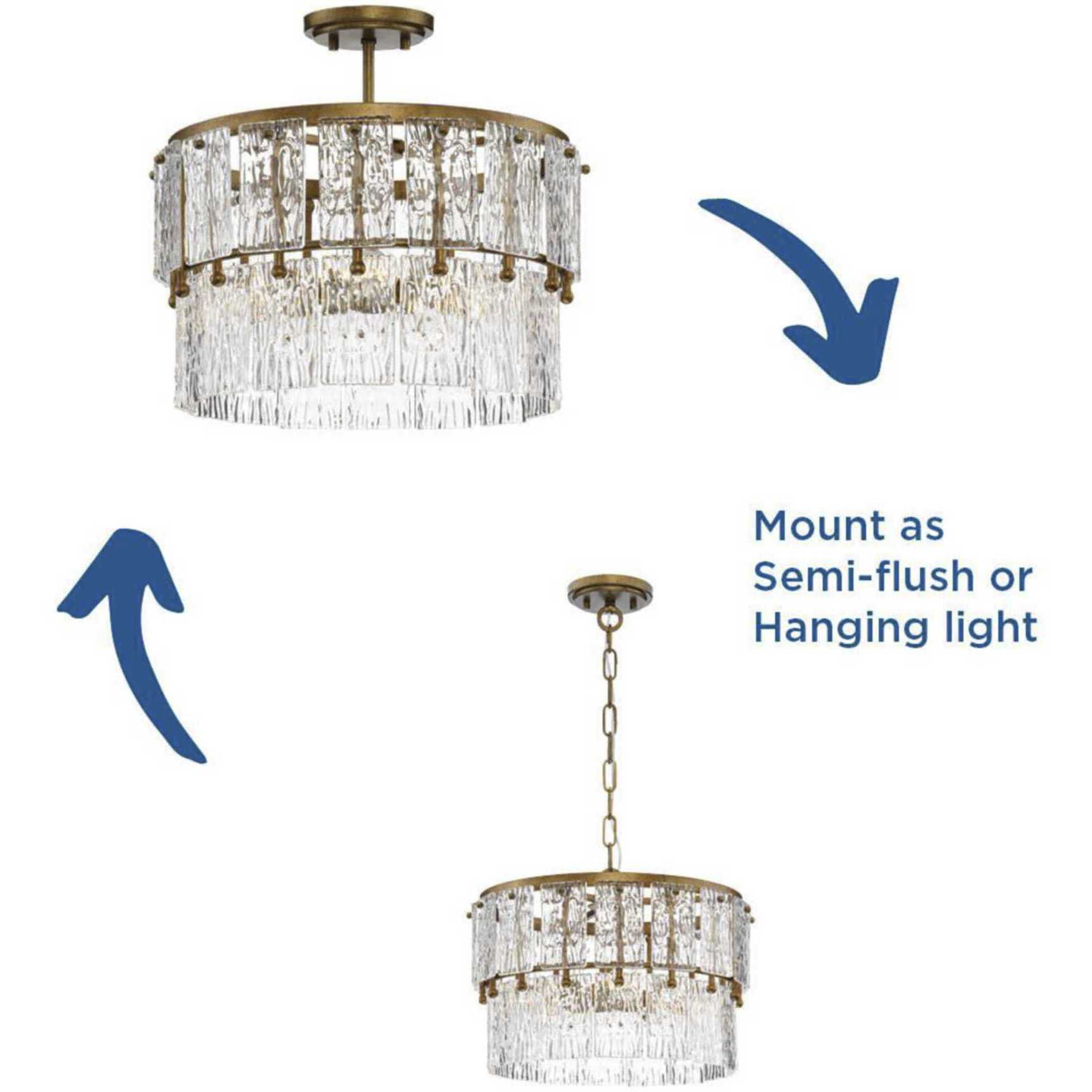 Chevall 3 Light 17 inch Gold Ombre Pendant Ceiling Light, Design Series