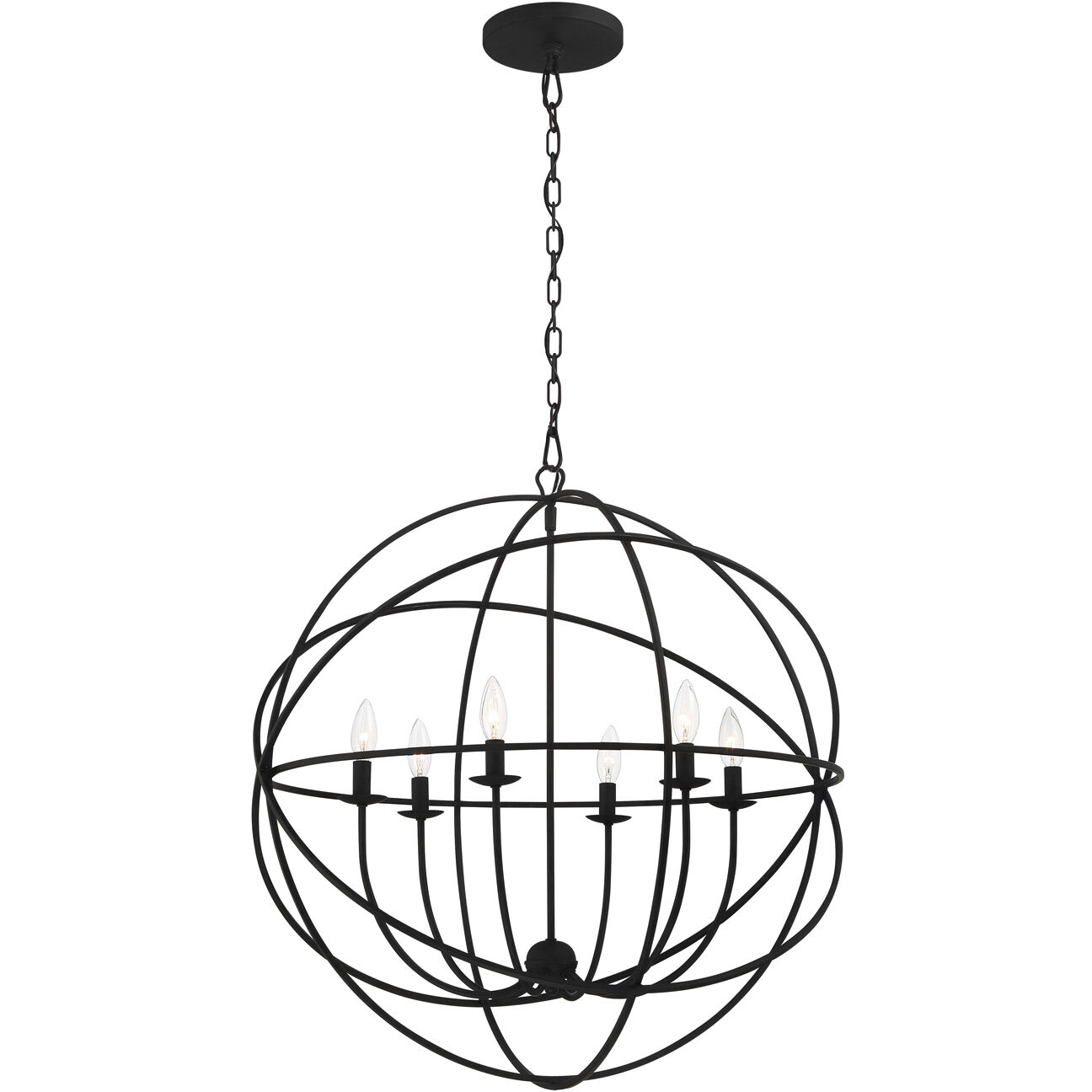 Somma Way 6 Light 22.5 inch Black Chandelier Ceiling Light