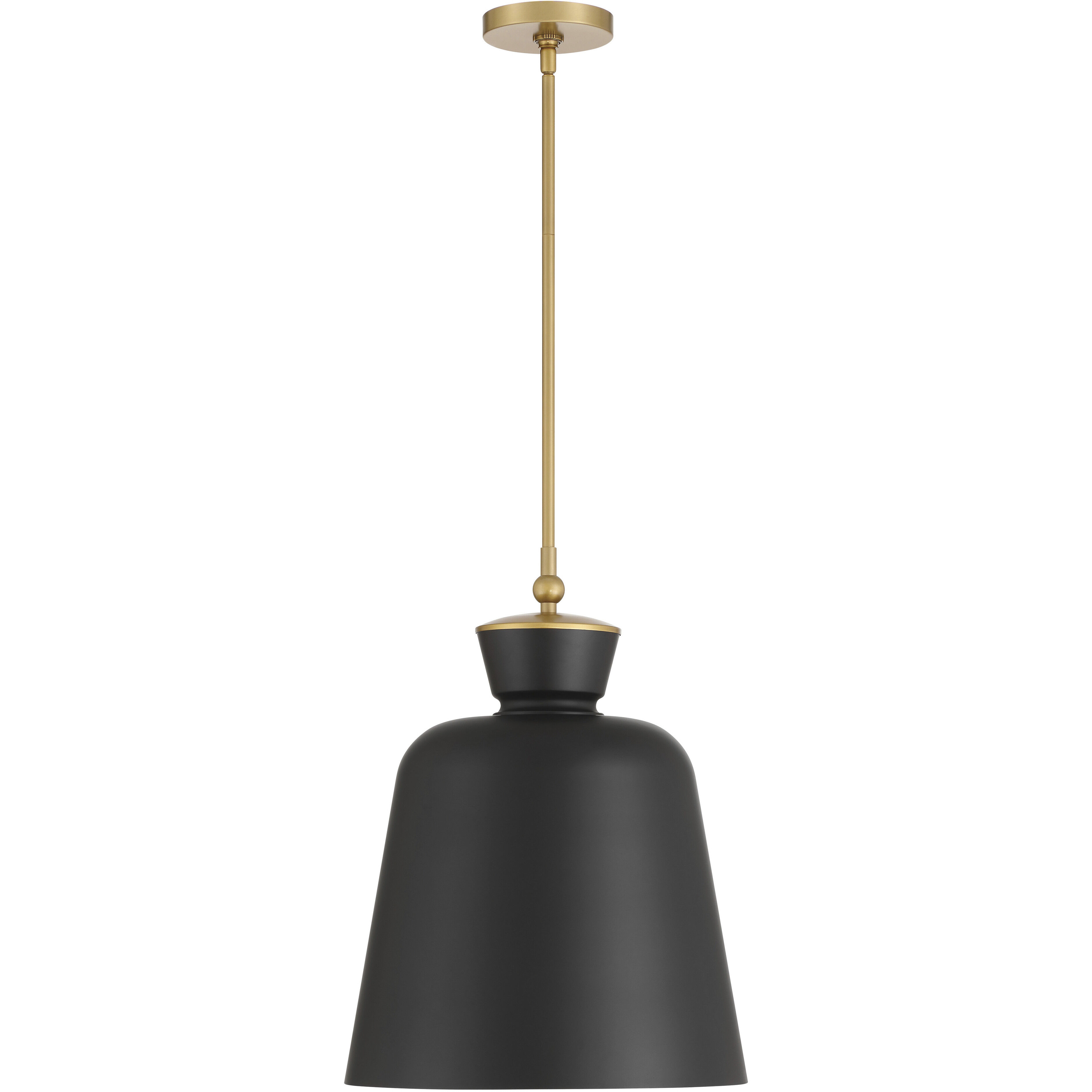 Holloway 1 Light 15 inch Legacy Brass and Dark Matte Black Pendant Ceiling Light