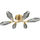 Aalto LED 34.9 inch Gilded Brass Flush Mount Ceiling Light in Optic Rib Smoke, 2700K LED