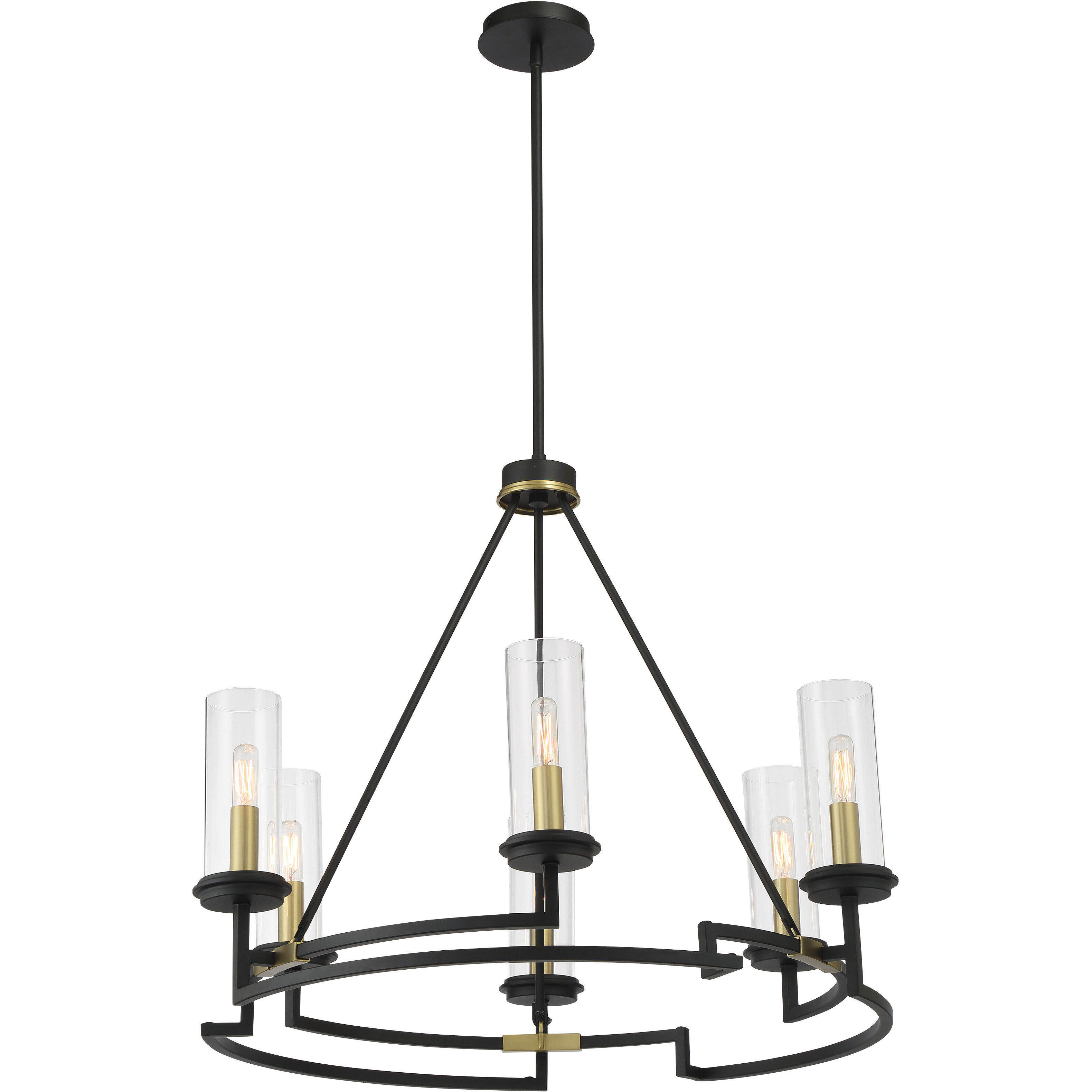 Hillstone 6 Light 30.25 inch Soft Brass And Sand Coal Chandelier Ceiling Light
