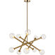 Matchstix 10 Light 31.25 inch Aged Gold Brass Pendant Ceiling Light in Aged Gold Brass and Clear