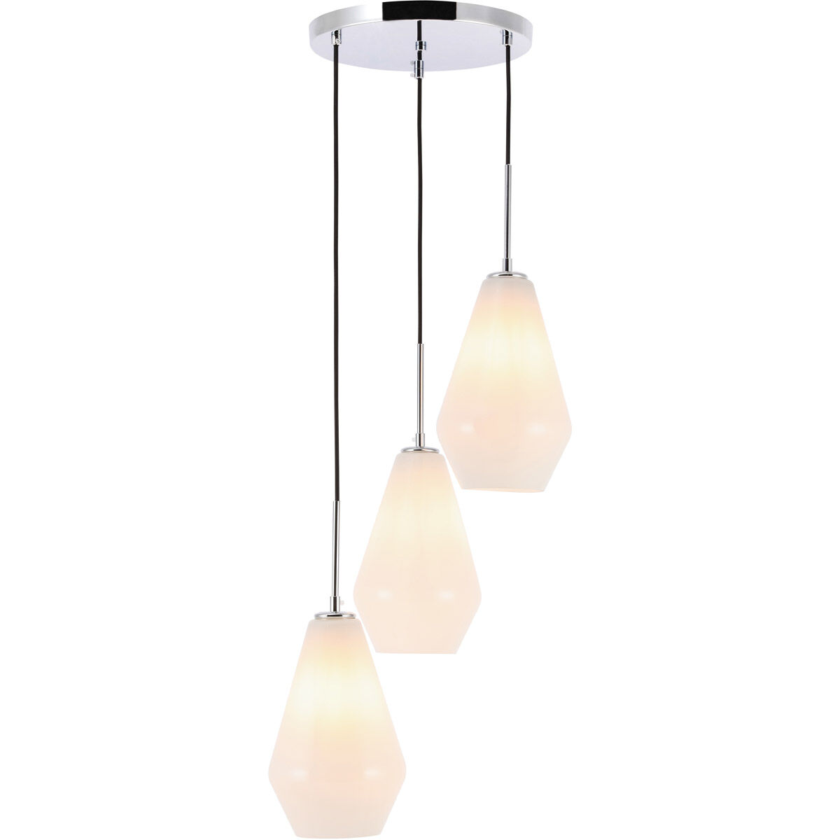 Gene 3 Light 17.3 inch Chrome Pendant Ceiling Light