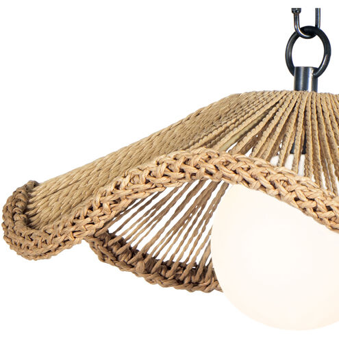Provence Cafe LED 15.25 inch Natural Pendant Ceiling Light, Small