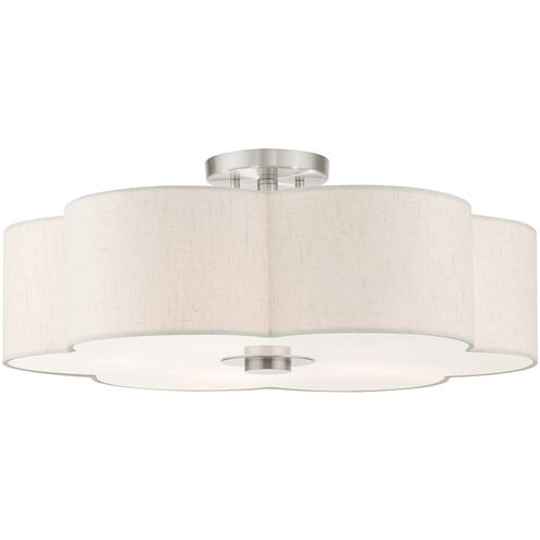 Solstice 5 Light 22 inch Brushed Nickel Semi Flush Ceiling Light