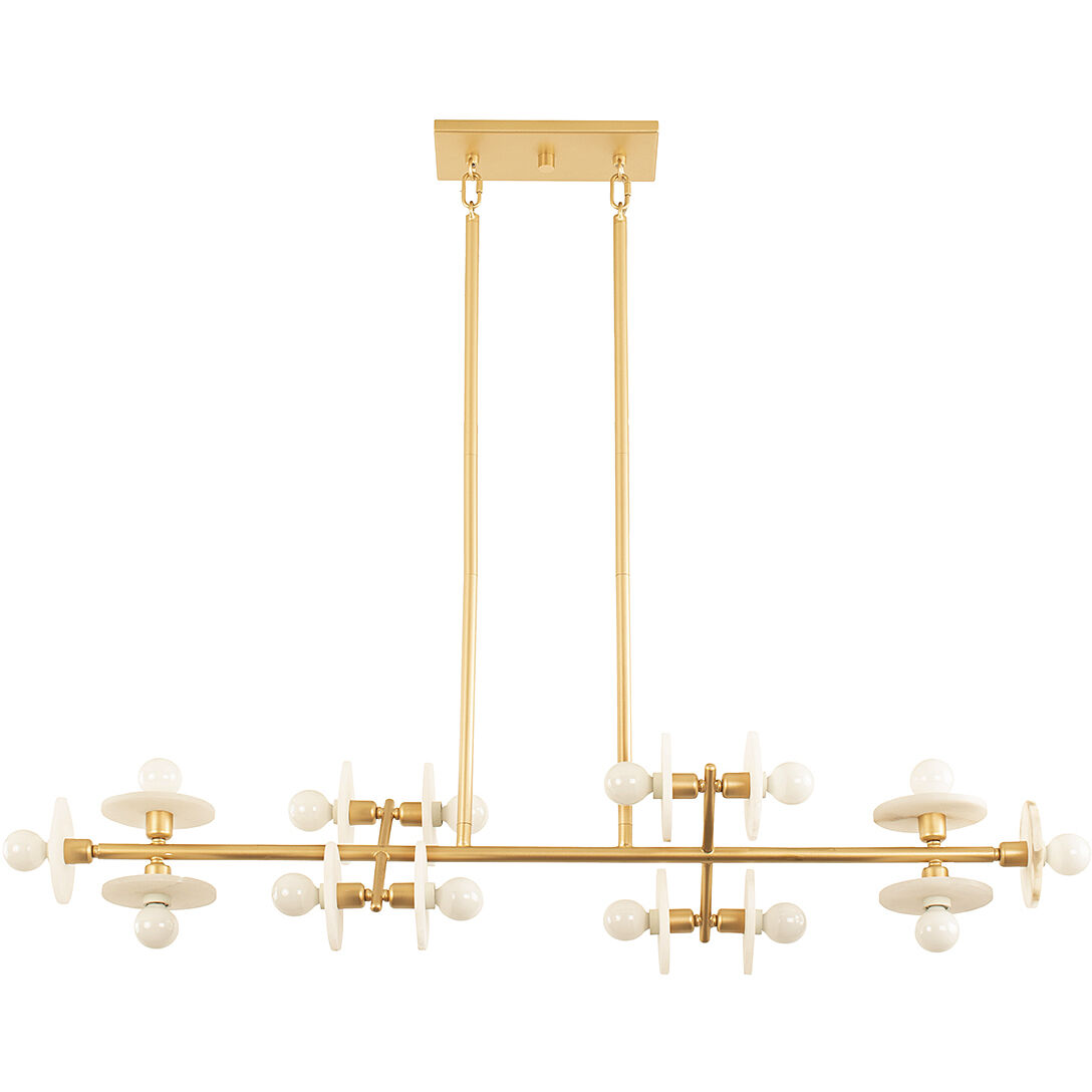 Amani 14 Light 48 inch Royal Gold Linear Chandelier Ceiling Light