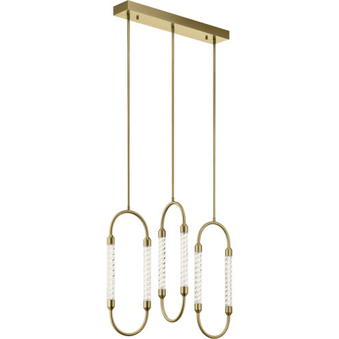 Delsey LED 9.5 inch Champagne Gold Chandelier Ceiling Light, Linear (Single)