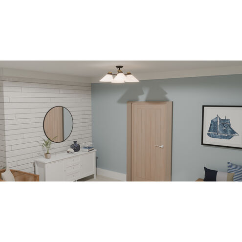 Graft 4 Light 24.5 inch Matte Black Semi-Flush Mount Ceiling Light, Extra Large