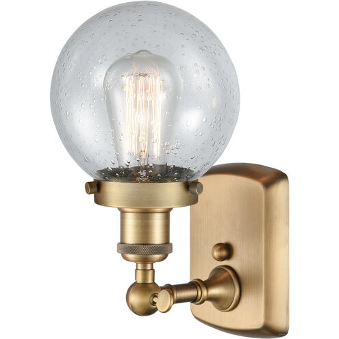Ballston Beacon 1 Light 6 inch Brushed Brass Sconce Wall Light in Seedy Glass