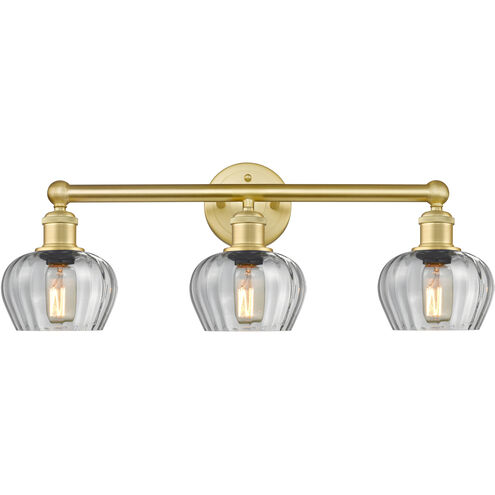 Fenton 3 Light 24.5 inch Satin Gold Bath Vanity Light Wall Light in Clear