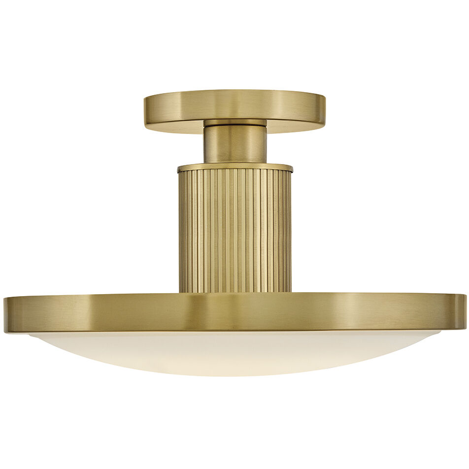 Kieran LED 14.25 inch Lacquered Brass Semi-flush Mount Ceiling Light