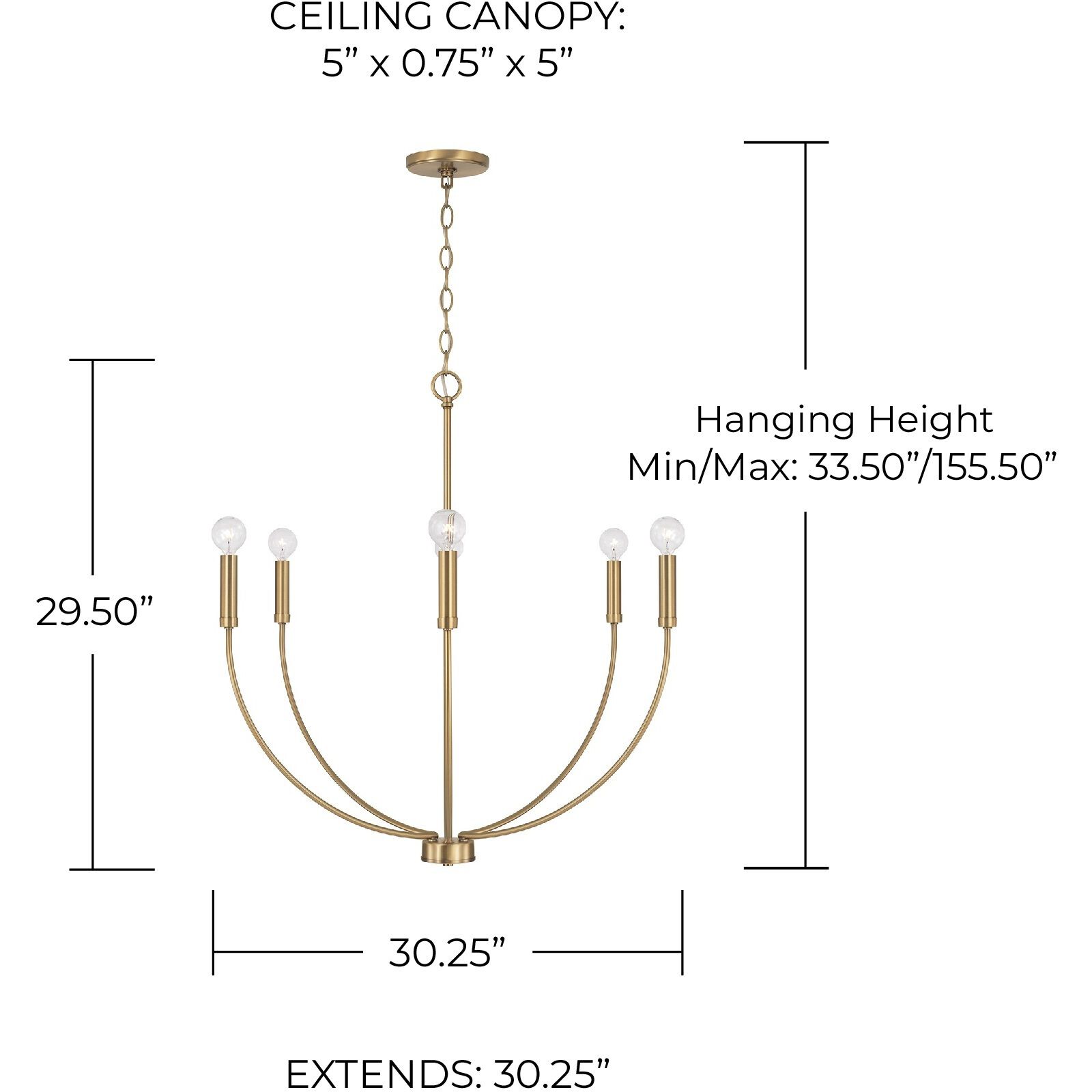 Ansley 6 Light 30.25 inch Aged Brass Chandelier Ceiling Light