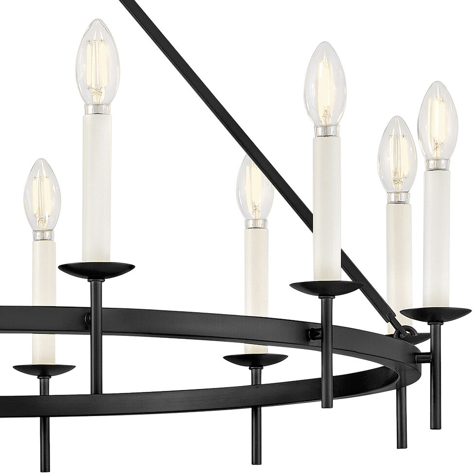 Copley 12 Light 36 inch Black Chandelier Ceiling Light