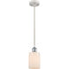 Ballston Hadley LED 5 inch White and Polished Chrome Mini Pendant Ceiling Light in Matte White Glass, Ballston