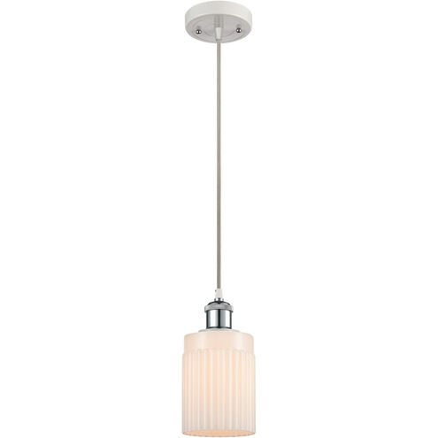 Ballston Hadley LED 5 inch White and Polished Chrome Mini Pendant Ceiling Light in Matte White Glass, Ballston