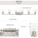 Adley 6 Light 49 inch Brushed Nickel Bath Vanity Wall Light