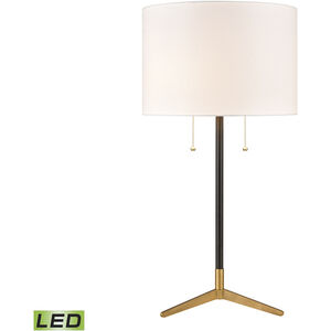 Clubhouse 29 inch 9.00 watt Matte Black with Aged Brass Table Lamp Portable Light