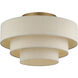 Bellingham 4 Light 21 inch Antique Gold Leaf Semi Flush Mount Ceiling Light, Extra Large