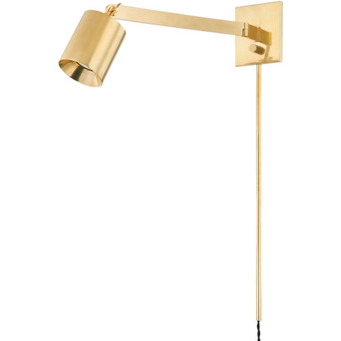 Highgrove 1 Light Aged Brass Plug-in Sconce Wall Light
