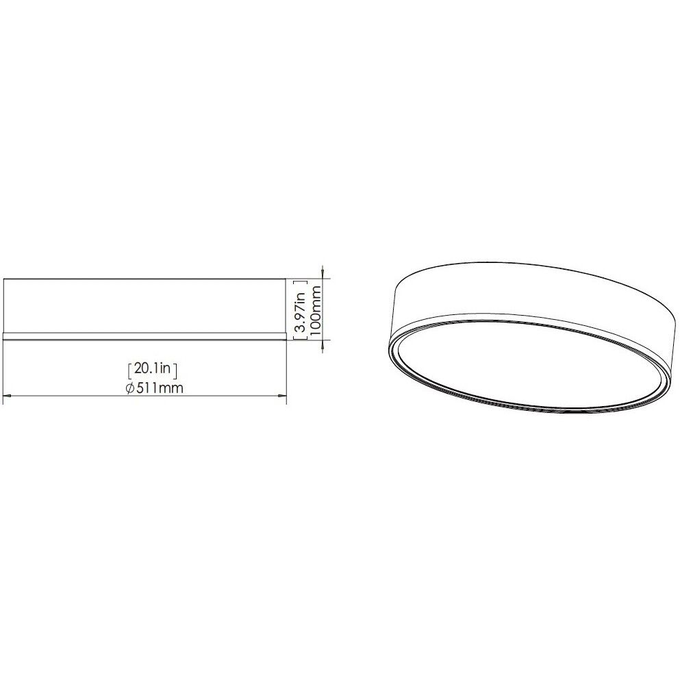 Bradley LED 20.25 inch Matte White and Modern Gold Flush Mount Ceiling Light